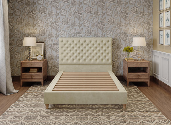 Holkham Bed in Danza Velvet Cream