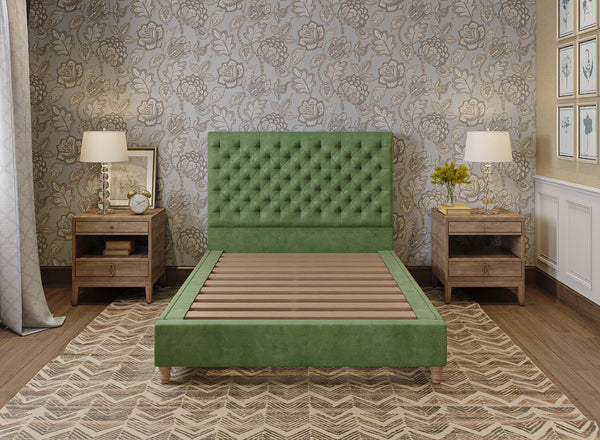 Holkham Bed in Danza Velvet Forest