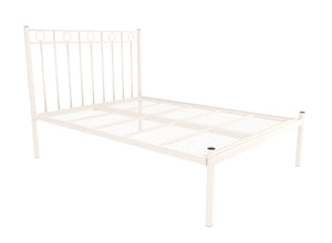 Indiana Wrought Iron Bed (Low) in Ivory