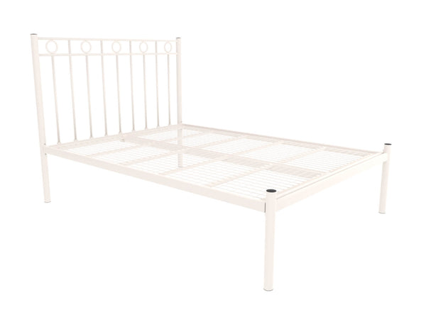 Indiana Wrought Iron Bed (Low) in Ivory