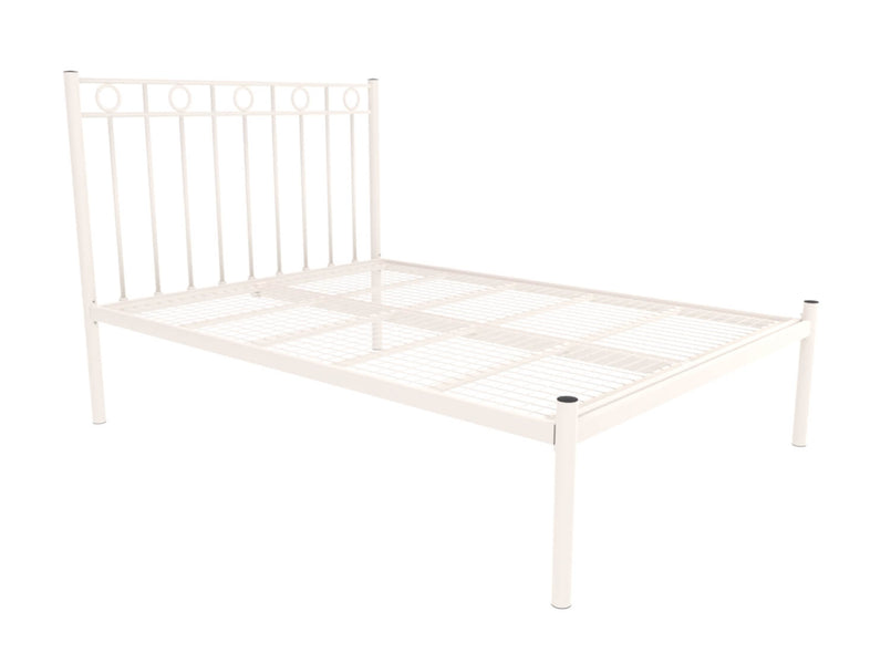 Indiana Wrought Iron Bed (Low) in Ivory