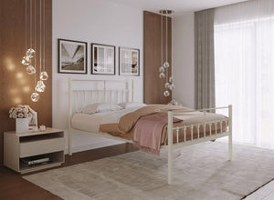 Lenox Wrought Iron Bed (High) in Cream