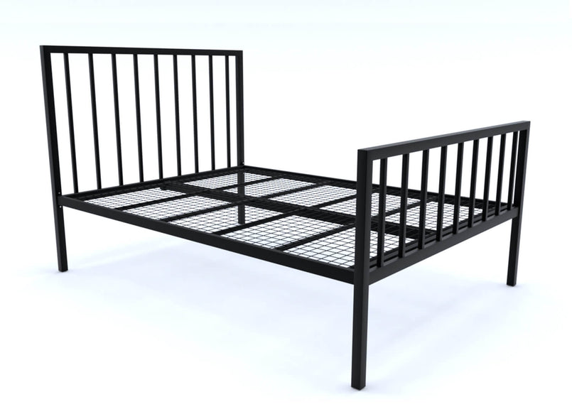 Madison Wrought Iron Bed (High) in Black