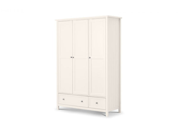 Maine 3 Door Wardrobe in Surf White