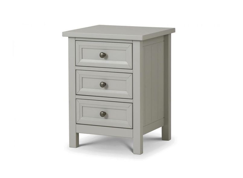 Maine 3 Drawer Bedside Table in Dove Grey