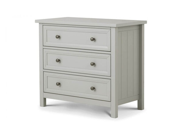Maine 3 Drawer Chest in Dove Grey