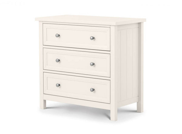 Maine 3 Drawer Chest in Surf White