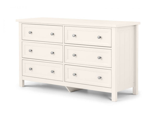 Maine 6 Drawer Chest in Surf White