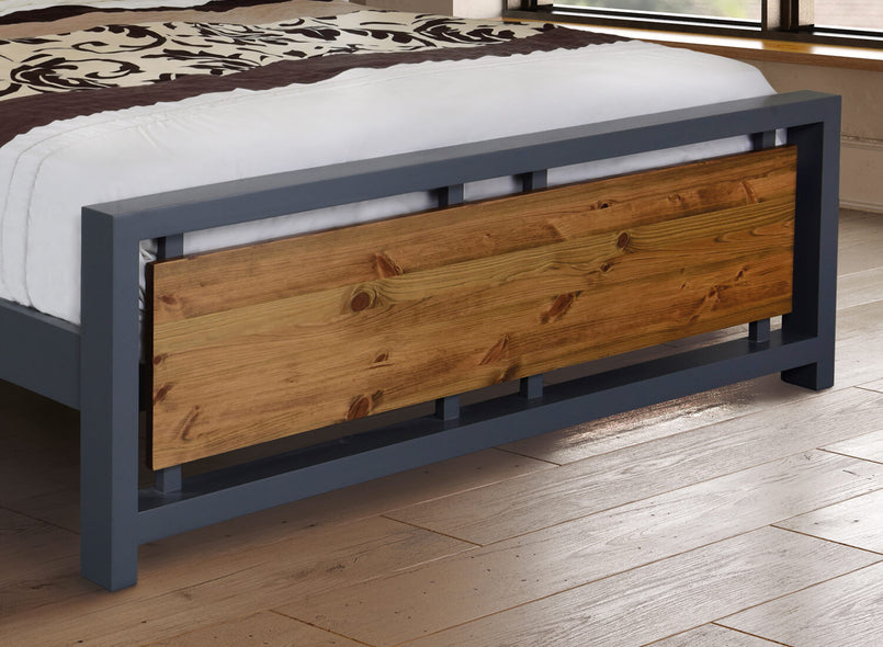 Marham Wooden Bed (Foot) in Slate + Antique