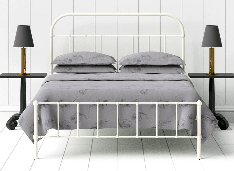 Millie Wrought Iron Bed in Ivory