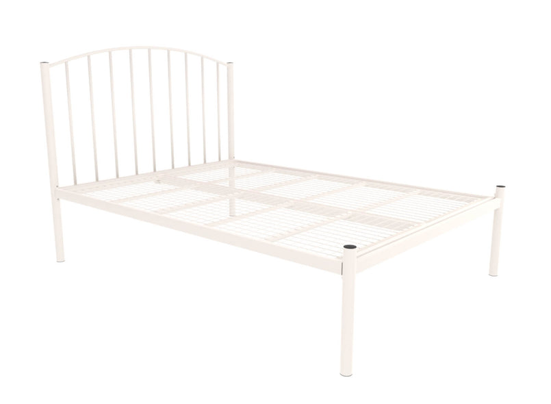 Memphis Wrought Iron Bed (Low) in Ivory