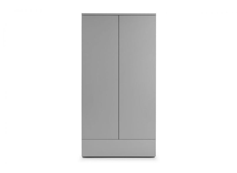 Monaco 2 Door 1 Drawer Wardrobe in Light Grey