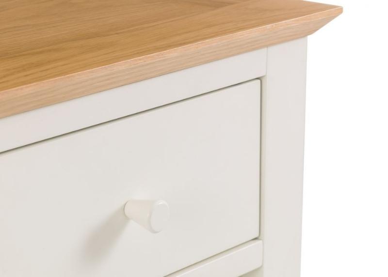 Salerno 4 Drawer Chest in Ivory w/ Oak Top