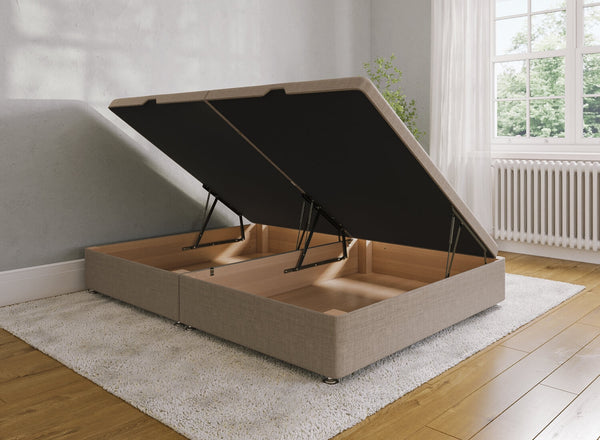 Side Lift Ottoman in Faux Linen Slate Grey